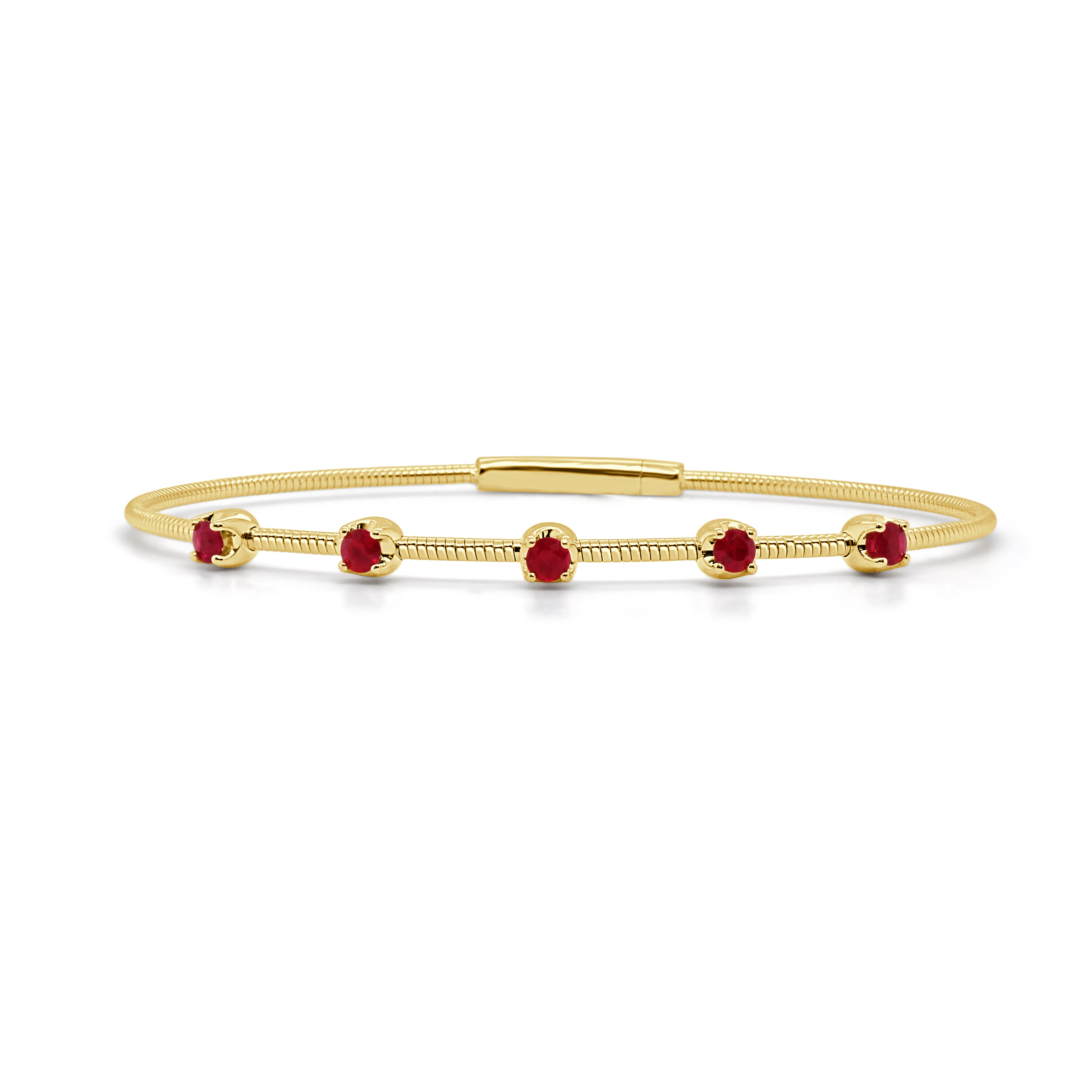 14K Gold Ruby Bangle- 0.50 CT