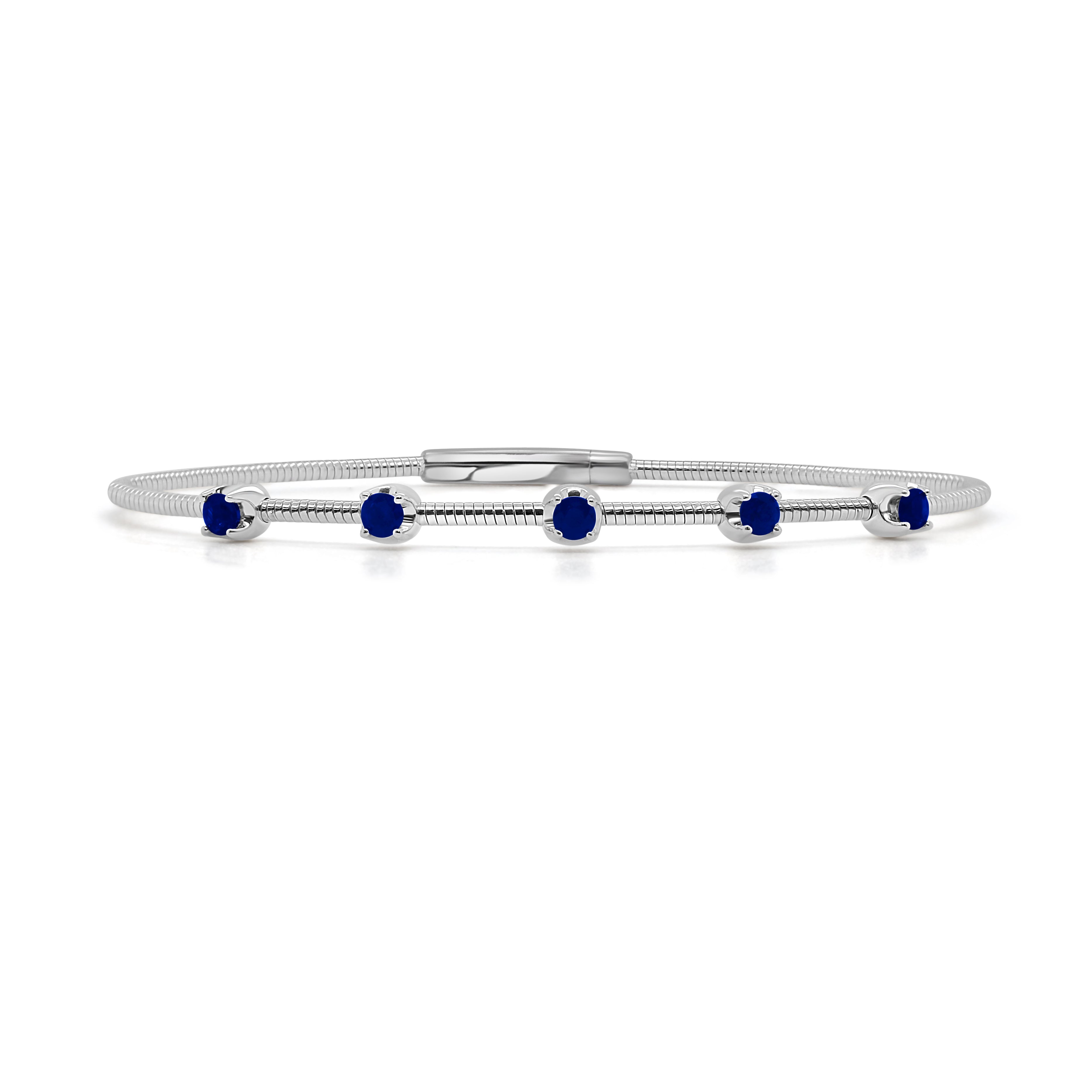 14K Gold Sapphire Bangle - 0.52 CT