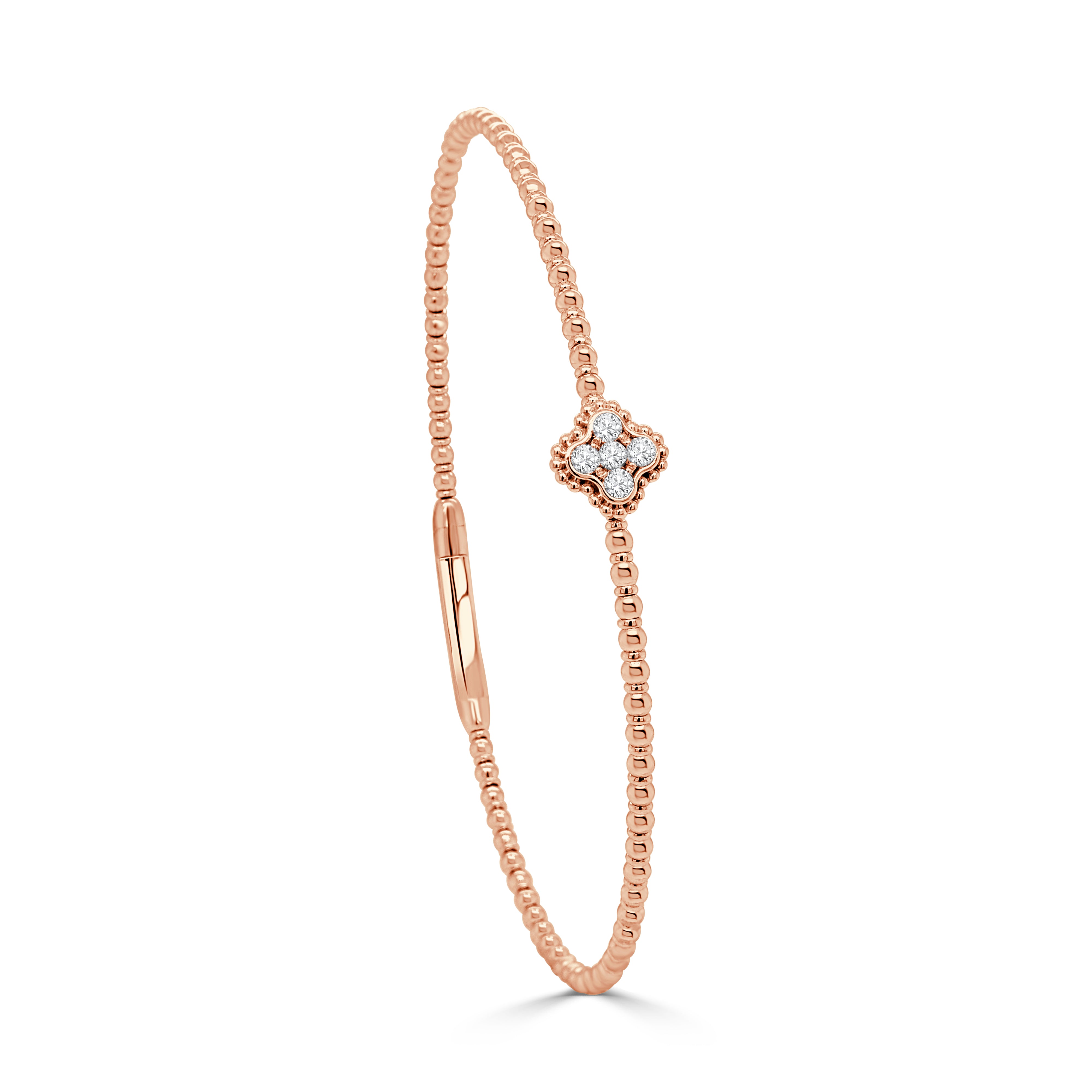 14K Gold Diamond Flexible Bangle-0.21 CT