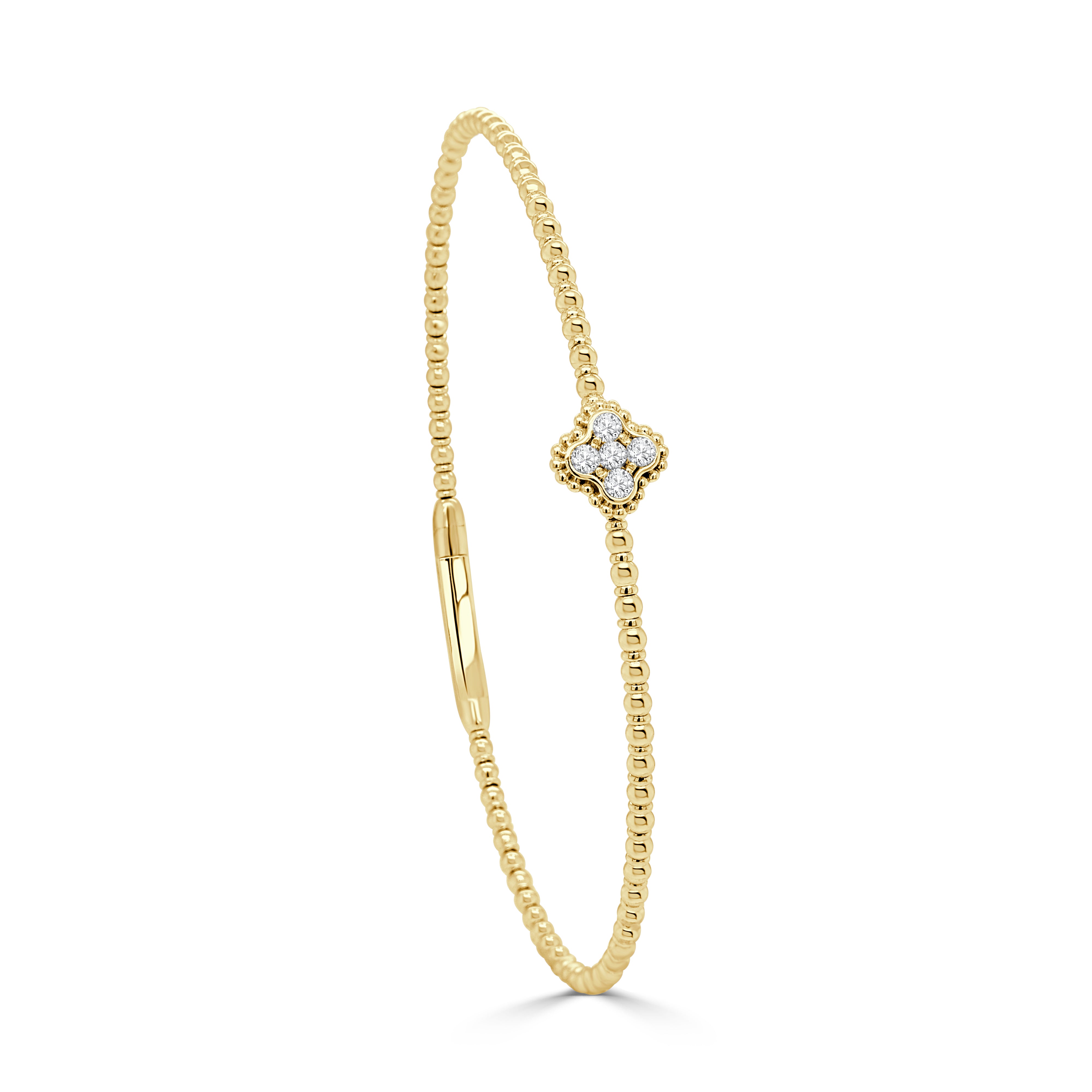 14K Gold Diamond Flexible Bangle-0.21 CT