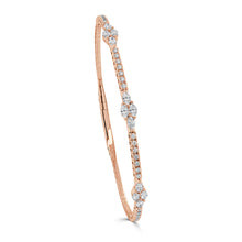 Load image into Gallery viewer, 14k Gold &amp; Marquise Diamond Station Flexible Bangle