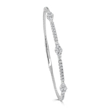 Load image into Gallery viewer, 14k Gold &amp; Marquise Diamond Station Flexible Bangle