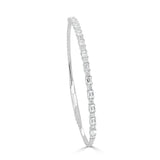14K Gold Baguette & Round Diamond Bangle- 1.79 CT