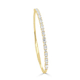 14K Gold Baguette & Round Diamond Bangle- 1.79 CT