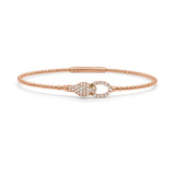 14K Gold Diamond & Emerald Snake Bangle - 0.37ct