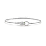 14K Gold Diamond & Emerald Snake Bangle - 0.37ct