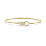 14K Gold Diamond & Emerald Snake Bangle - 0.37ct