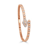 14K Gold & Diamond Snake Bangle - 0.69ct