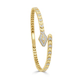 14K Gold & Diamond Snake Bangle - 0.69ct