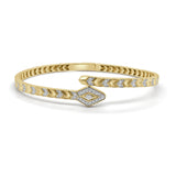 14K Gold & Diamond Snake Bangle - 0.69ct
