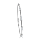 14K Gold & Diamond Flexible Station Bangle - 0.51ct