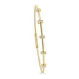 14K Gold & Diamond Flexible Station Bangle - 0.25ct