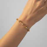 14K Gold & Diamond Flexible Station Bangle - 0.25ct