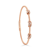 14K Gold Diamond Knot Station Bangle-0.33 CT