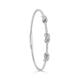 14K Gold Diamond Knot Station Bangle-0.33 CT