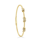 14K Gold Diamond Knot Station Bangle-0.33 CT