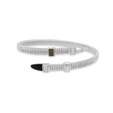 14K Gold Diamond and Cabochon Wrap Flexible Bangle- 0.12 CT