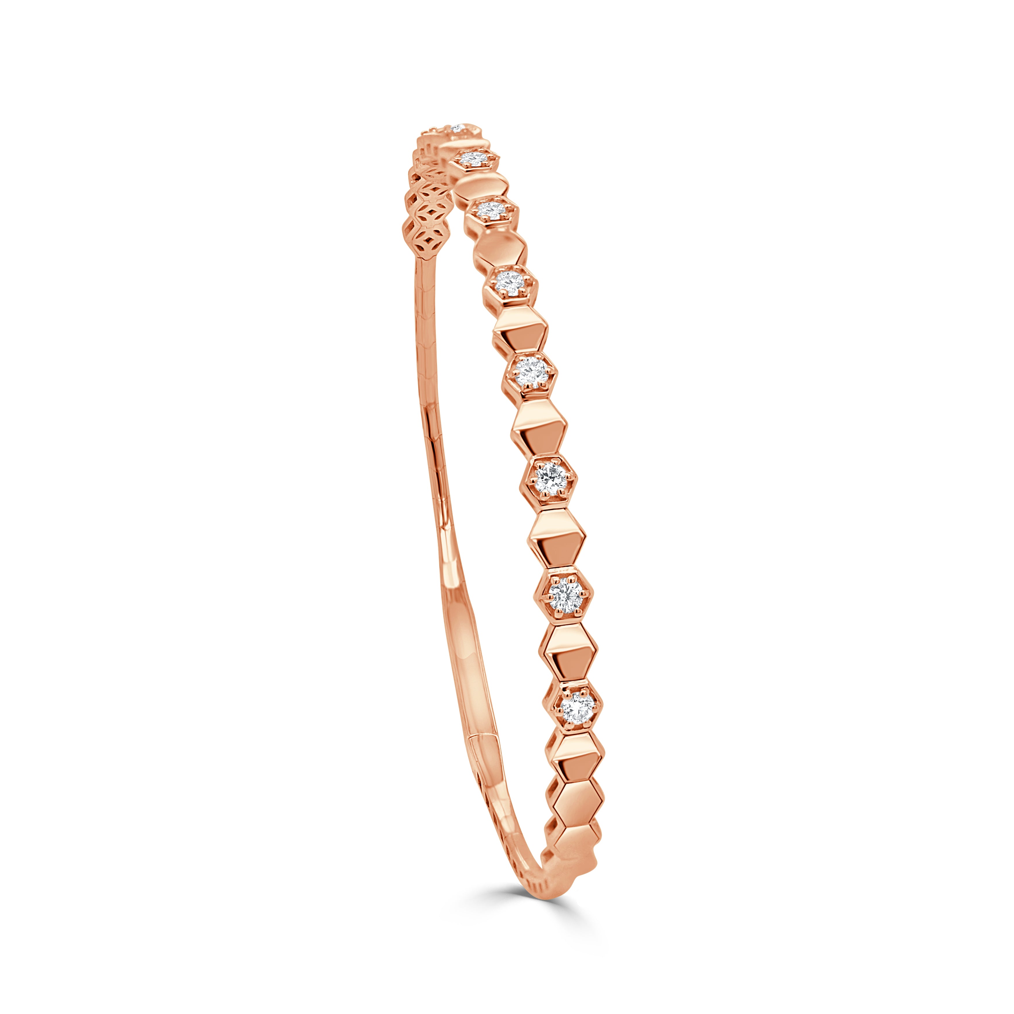 14K Gold Diamond Bangle - 0.46 CT