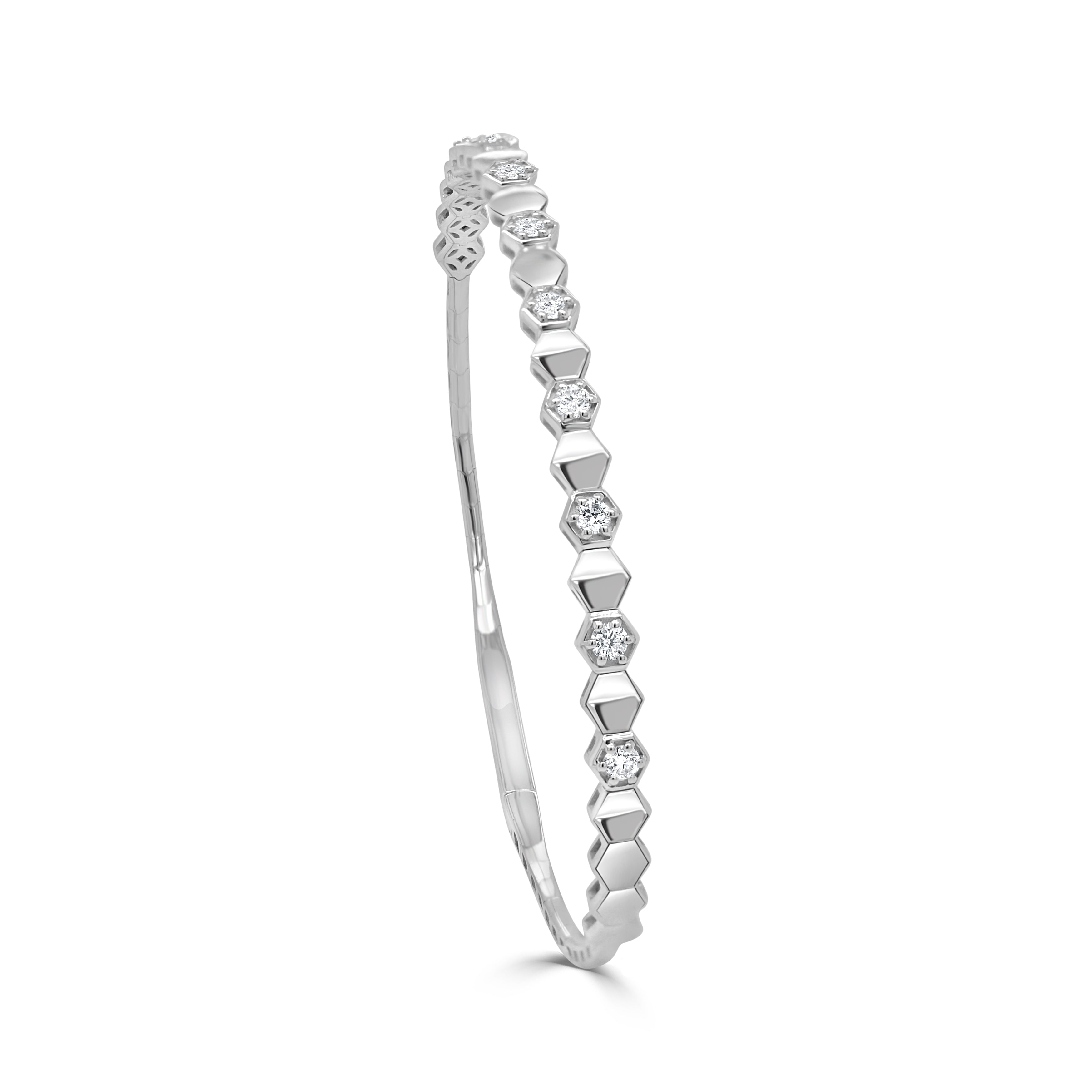 14K Gold Diamond Bangle - 0.46 CT