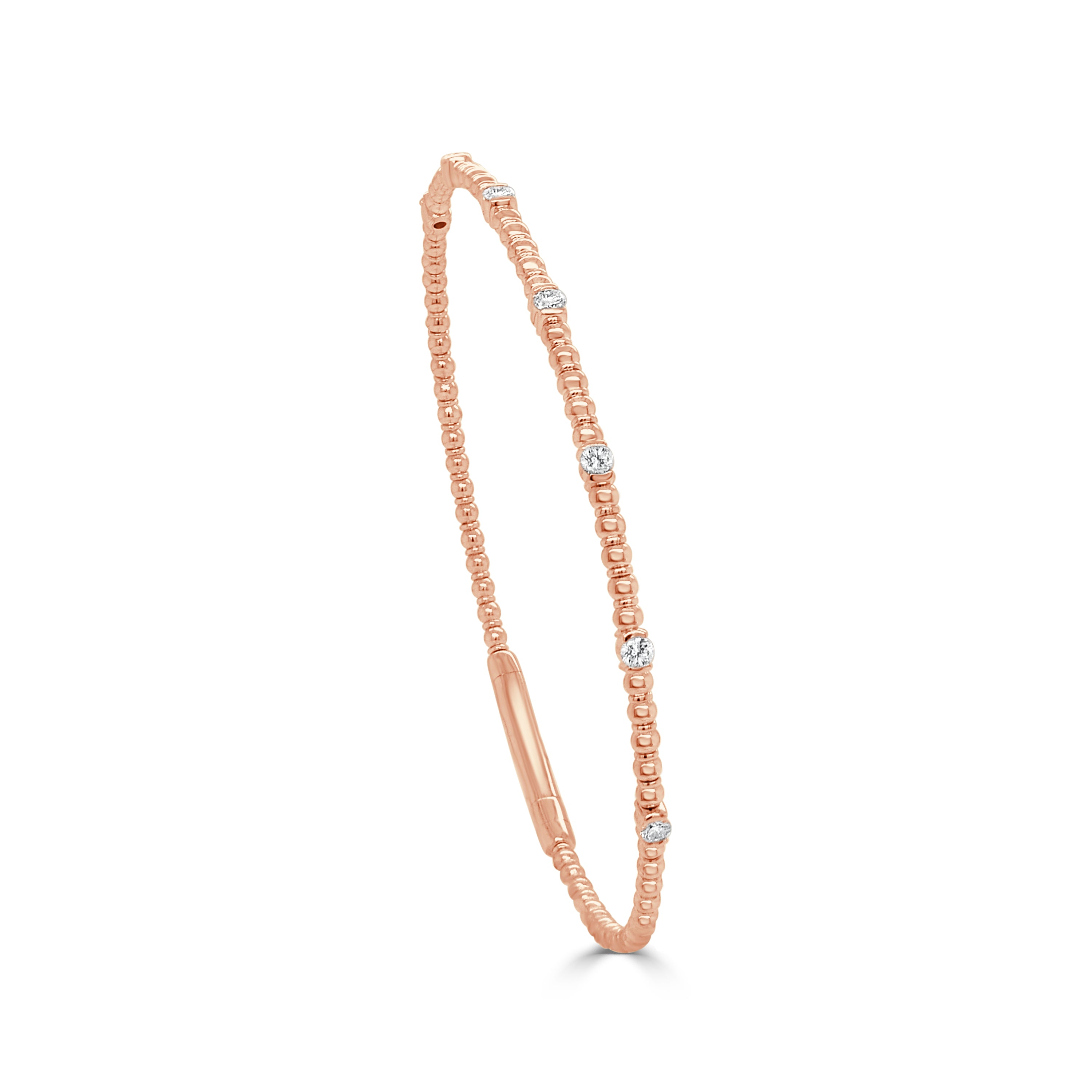 14K Gold Diamond Flexible Bangle - 0.23 CT