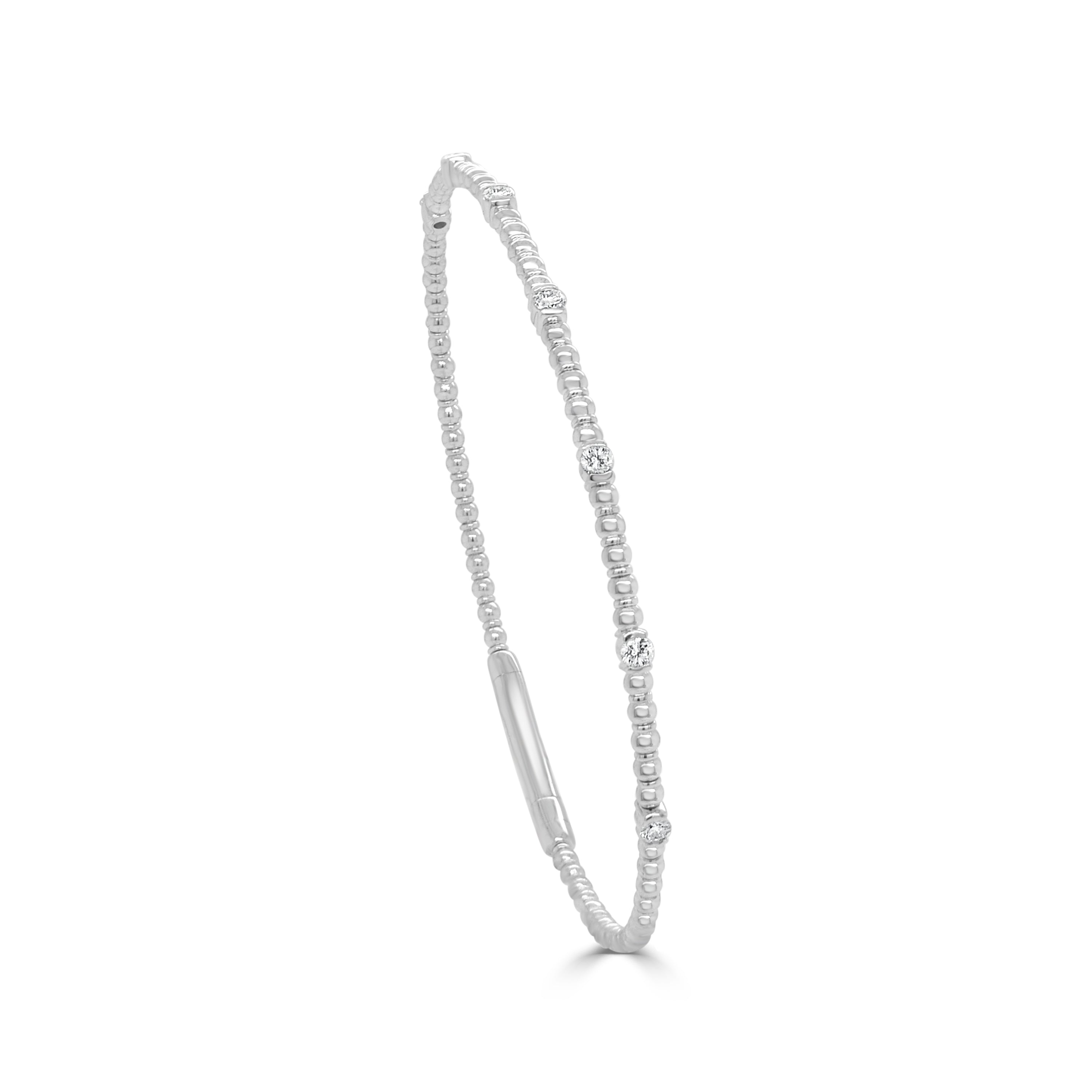 14K Gold Diamond Flexible Bangle - 0.23 CT