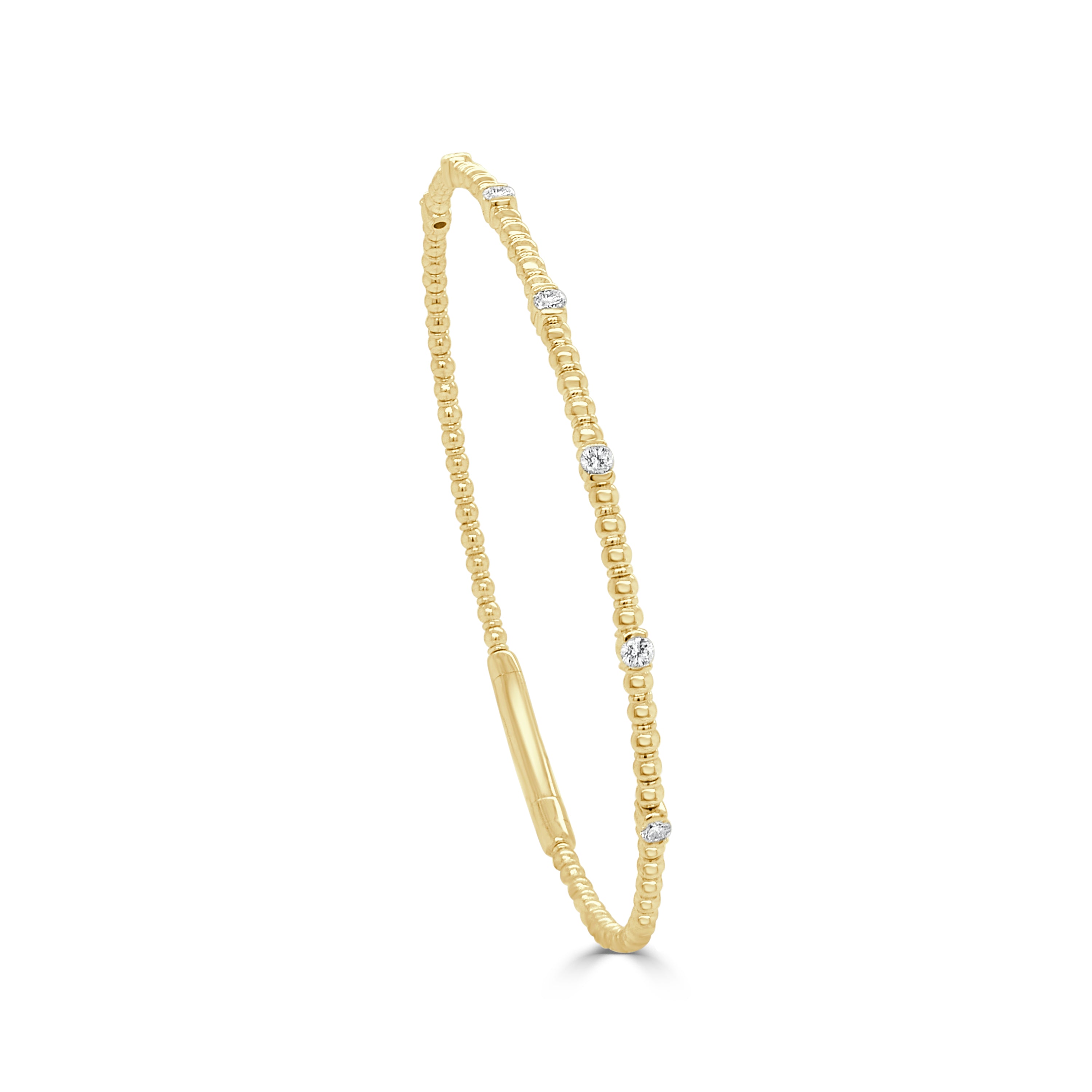 14K Gold Diamond Flexible Bangle - 0.23 CT