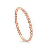 14K Gold Diamond Quilted Flexible Bangle - 0.54 CT