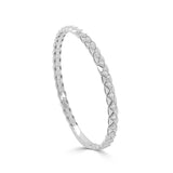 14K Gold Diamond Quilted Flexible Bangle - 0.54 CT