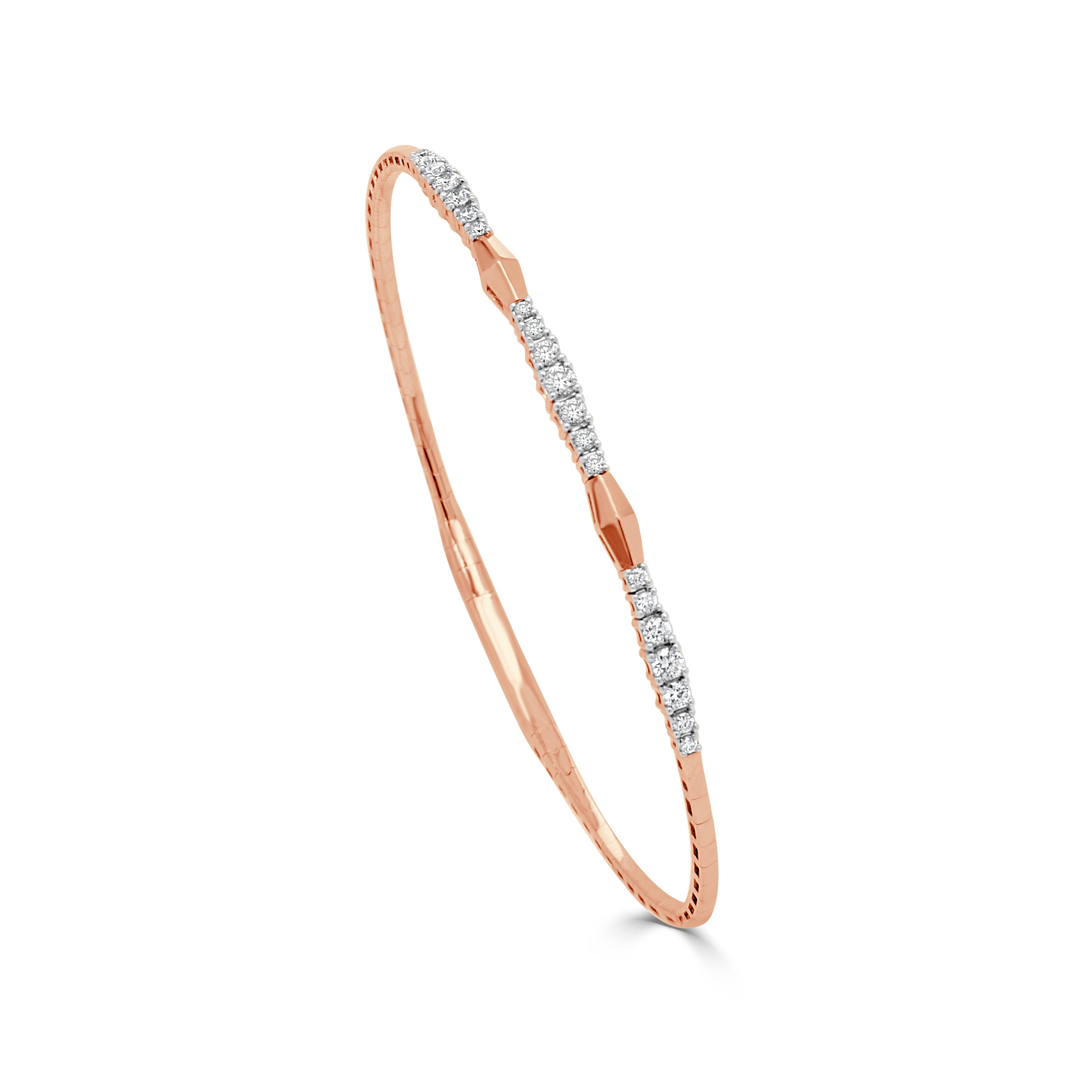 14K Gold & Diamond Flexible Bangle - 0.39 CT