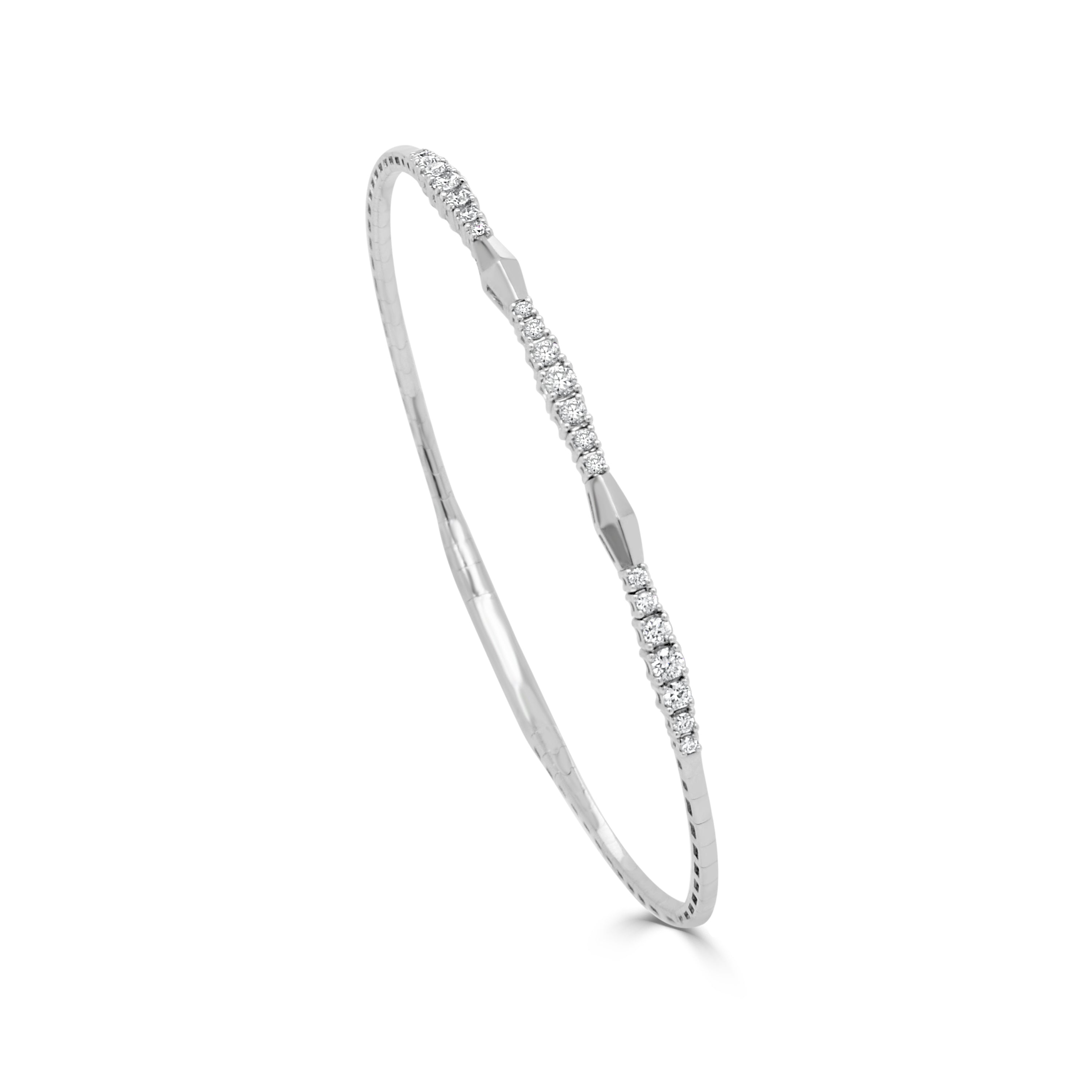 14K Gold & Diamond Flexible Bangle - 0.39 CT
