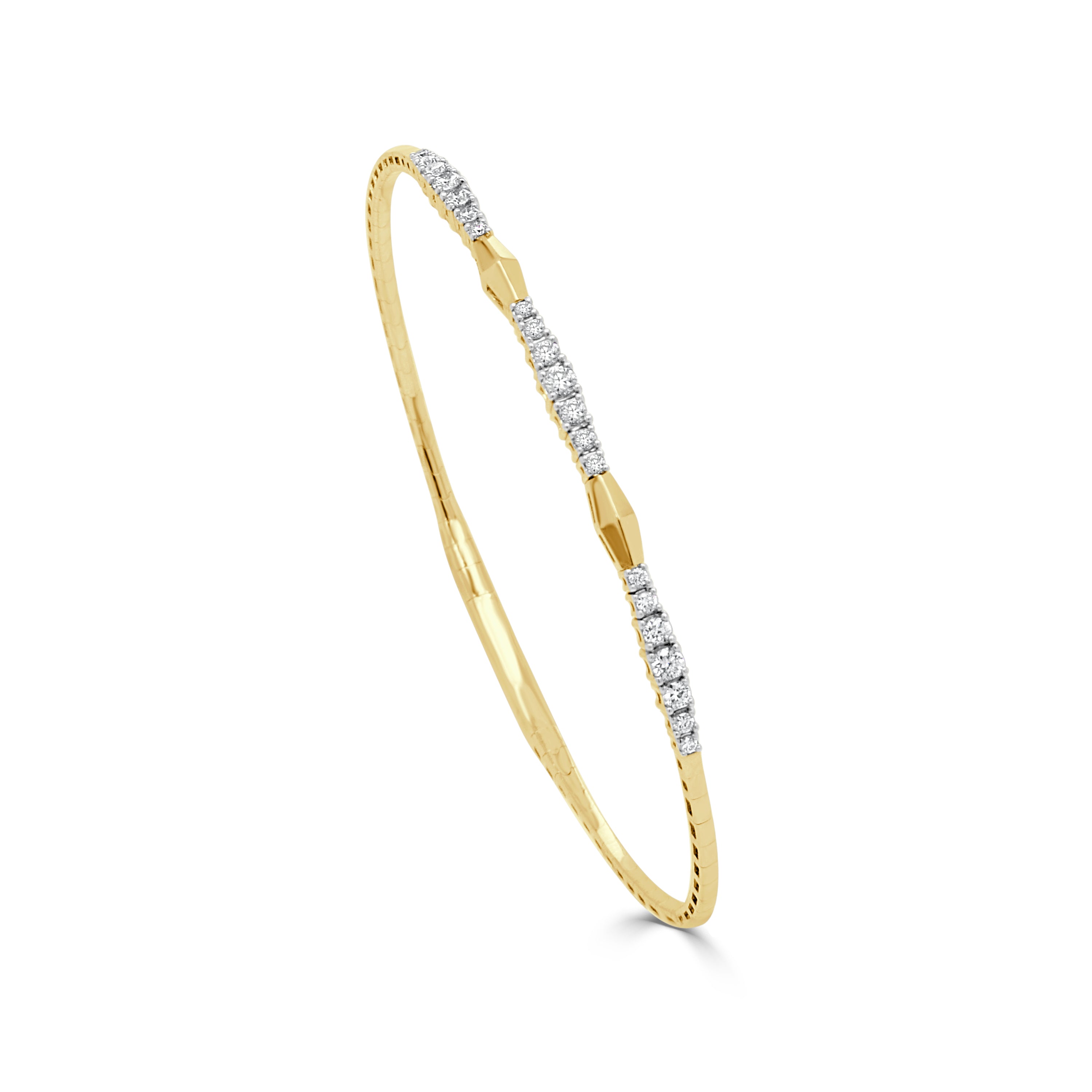 14K Gold & Diamond Flexible Bangle - 0.39 CT