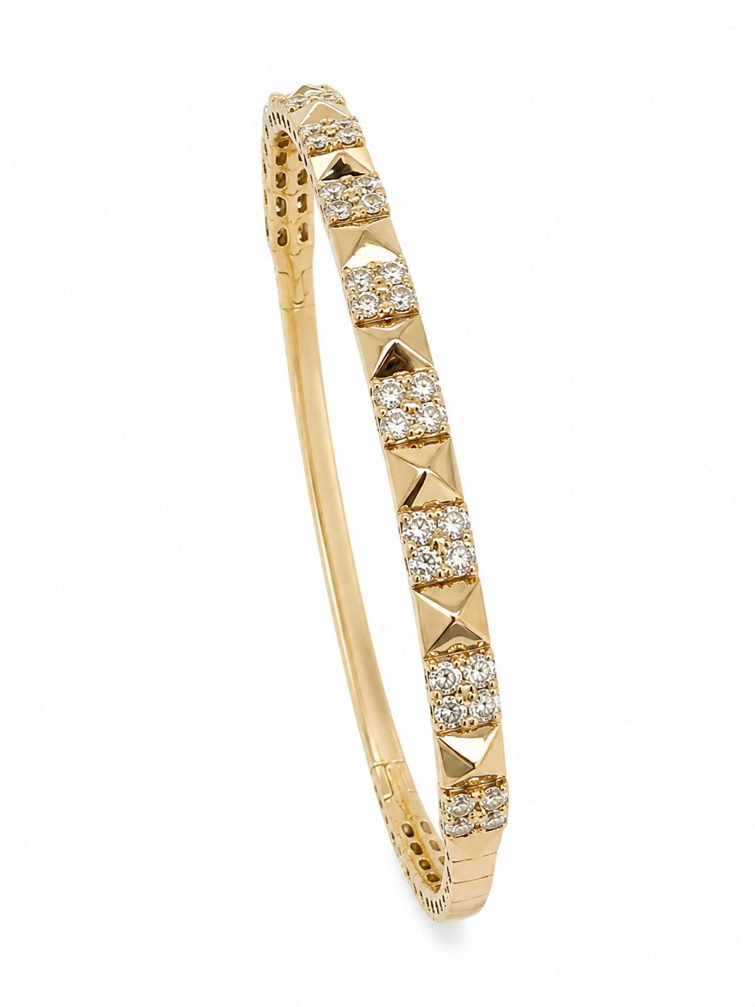 14K Gold Diamond Flexible Bangle - 1.03 CT