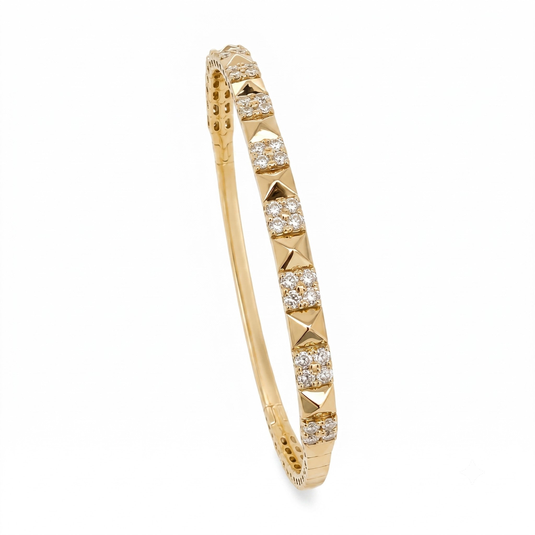 14K Gold Diamond Flexible Bangle - 1.03 CT