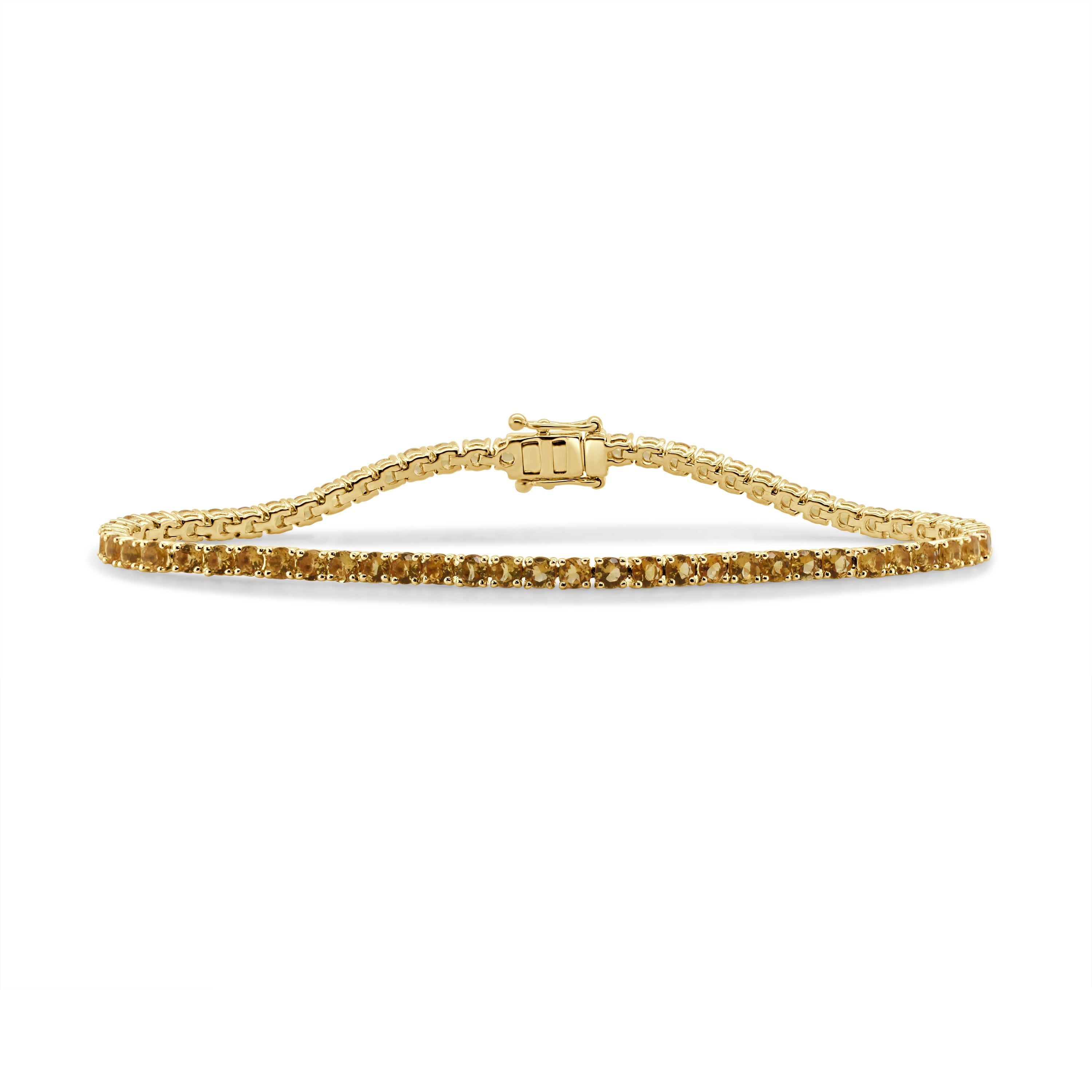 14K Gold Citrine Tennis Bracelet - 3.65 CT