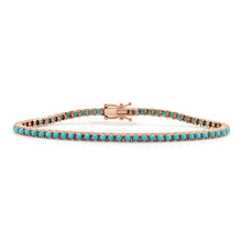 Load image into Gallery viewer, 14K Gold &amp; Turquoise Tennis Bracelet