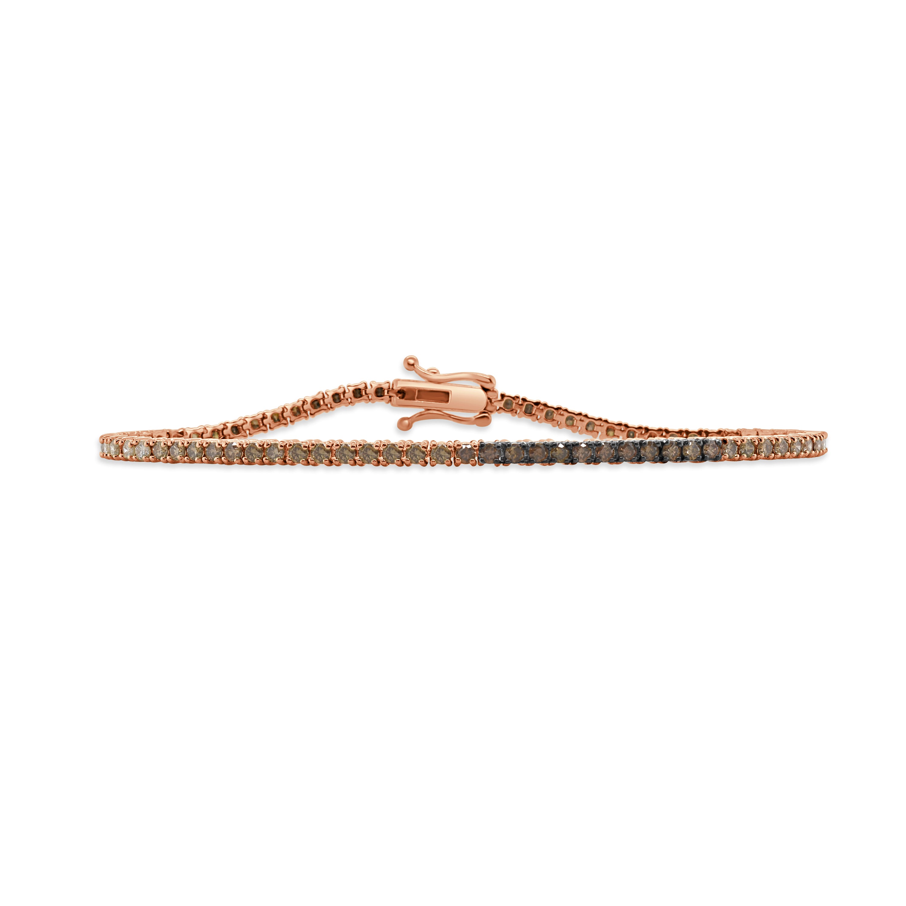 14K Gold Desert Diamond Ombre Tennis Bracelet - 2.05 CT