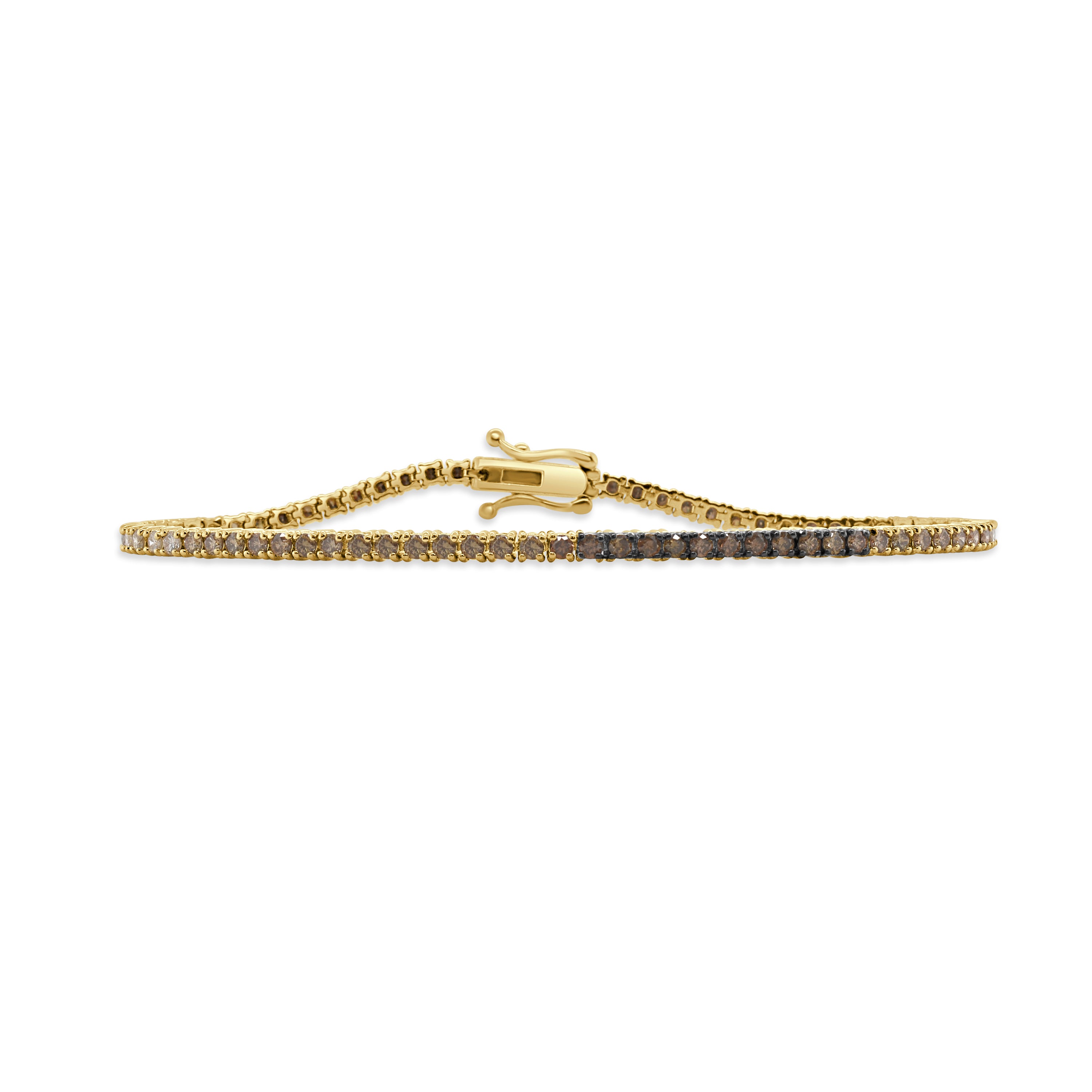 14K Gold Desert Diamond Ombre Tennis Bracelet - 2.05 CT