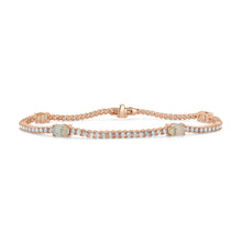 Load image into Gallery viewer, 14K Gold Opal &amp; Diamond Tennis Bracelet