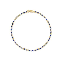 Load image into Gallery viewer, 14K Gold Sapphire &amp; Diamond Alternating Tennis Bracelet