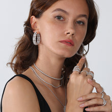 Load image into Gallery viewer, 14k Gold &amp; Fancy Shape Diamond Hoop Earrings
