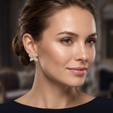 14K Gold & Diamond Flower Earrings - 2.39ct
