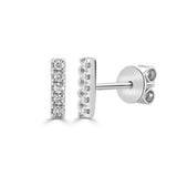 14K Gold & Diamond Tiny Bar Earrings - 0.07ct