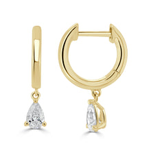 Load image into Gallery viewer, 14K Gold &amp; Pear-Shape Diamond Drop Earrings
