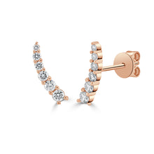 Load image into Gallery viewer, 14K Gold &amp; Diamond Small Ear Climber Earrings