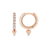 14K Gold & Diamond Pointed Huggie Earrings - 0.22ct