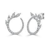 14K Gold Diamond Floral Earrings - 0.58ct
