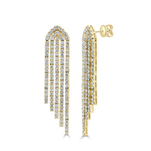 Load image into Gallery viewer, 14K Gold &amp; Diamond Dangle Waterfall Earrings