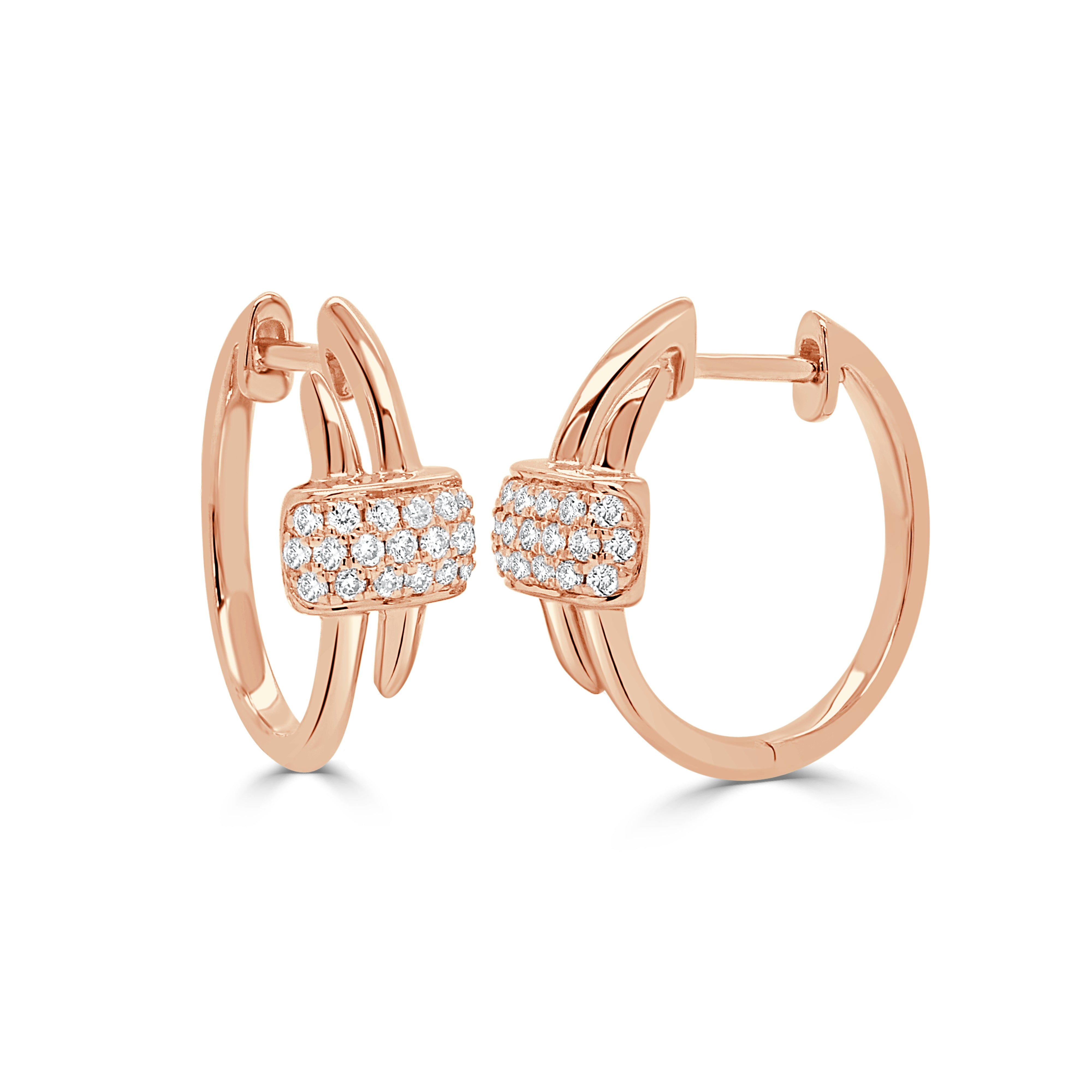 14K Gold & Diamond Huggy Earrings - 0.19ct