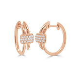 14K Gold & Diamond Huggy Earrings - 0.19ct