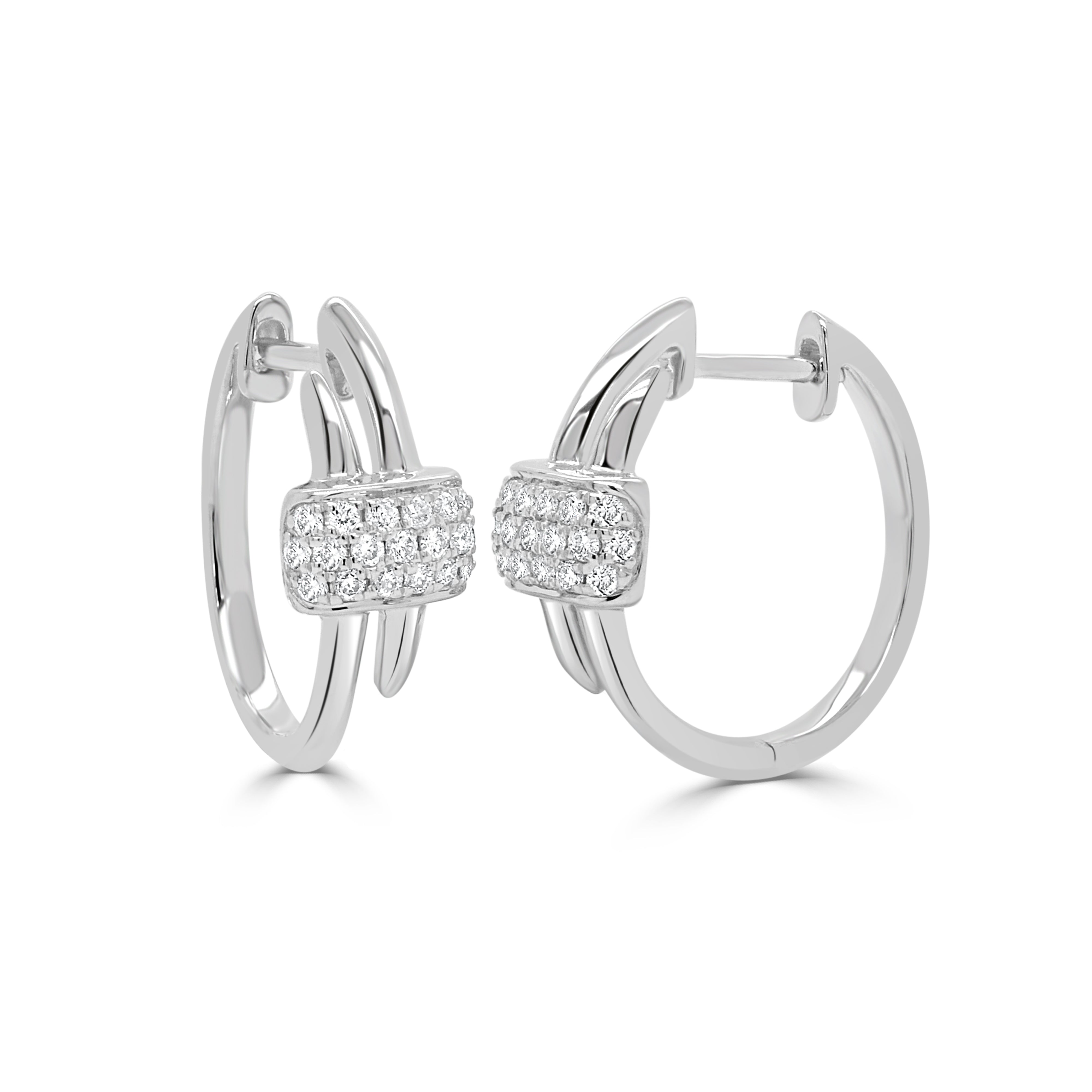 14K Gold & Diamond Huggy Earrings - 0.19ct